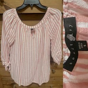 Sanctuary brand pink/white top